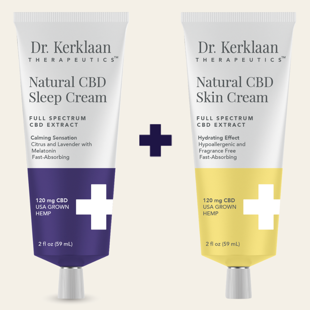 Dr. Kerklaan Natural CBD Sleep Cream and Natural CBD Skin Cream showing bundled together.