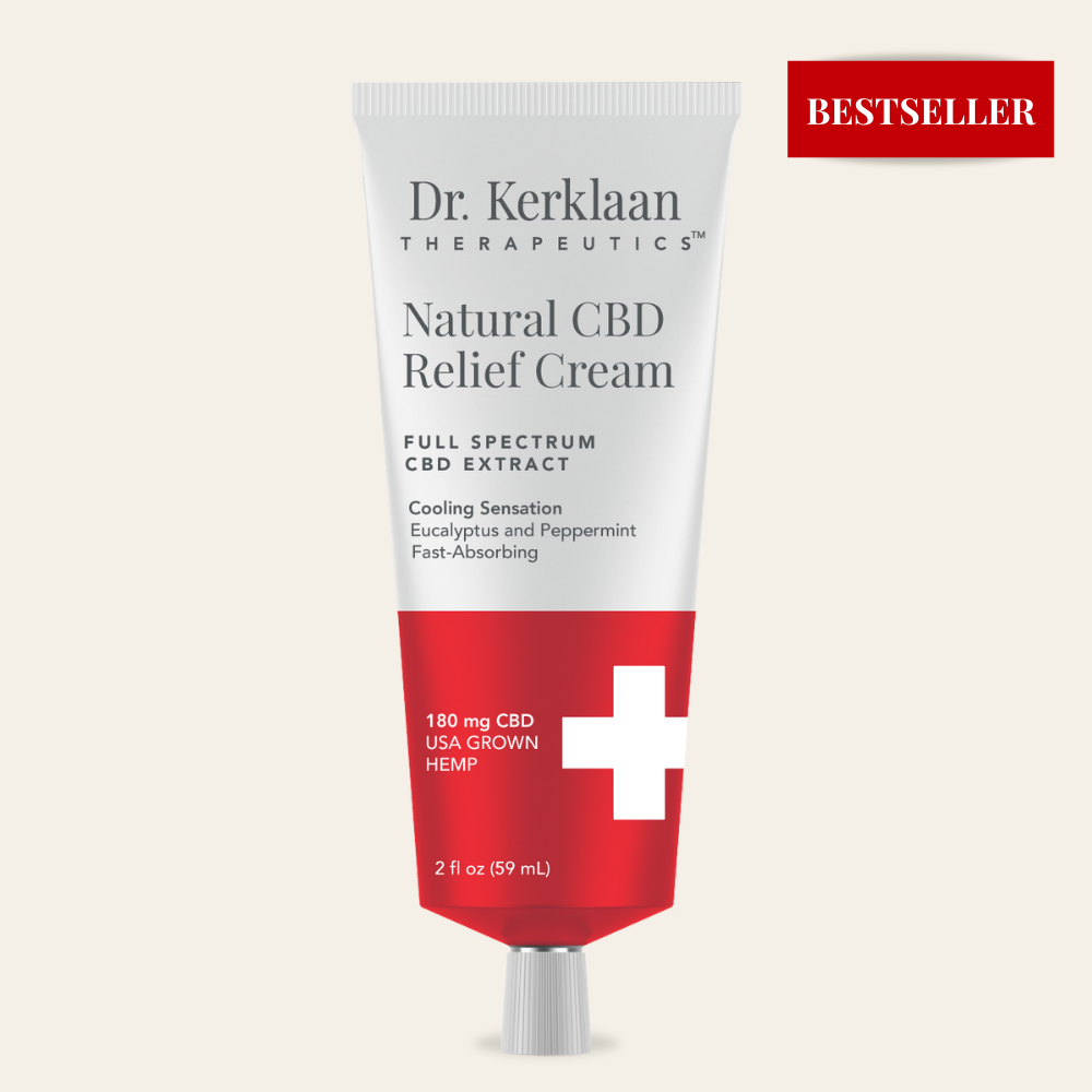 Dr. Kerklaan Therapeutics Natural CBD Relief Cream – best selling fast-acting formula for muscle and joint pain relief