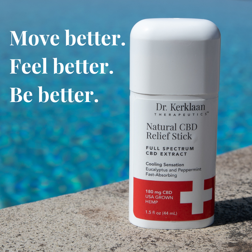 CBD Relief Stick by the pool with 